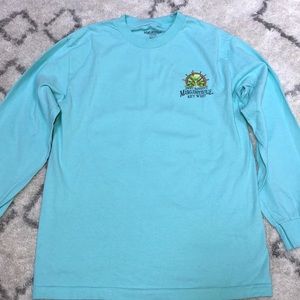neon teal long sleeve top